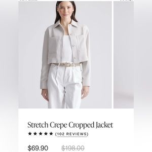 Quince stretch crepe cropped jacket
